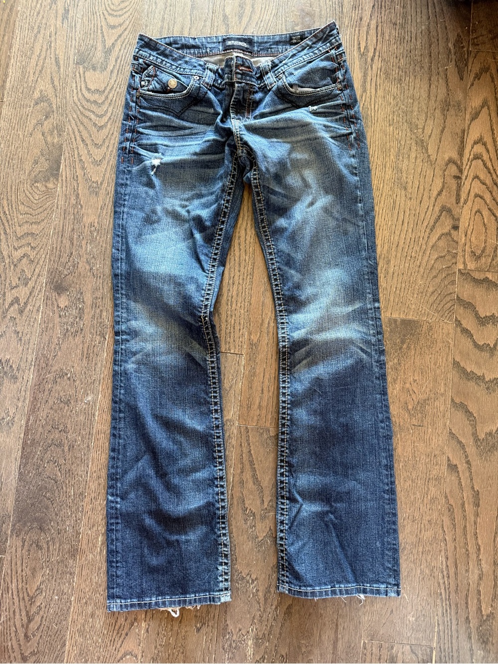 Men's Bootcut Denim Jeans in Medium Blue - Unbranded